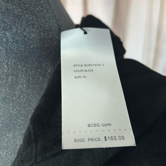 BCBG MAXAZRIA black & peach jogger 80% cotton 20% polyester - Picture 7 of 9